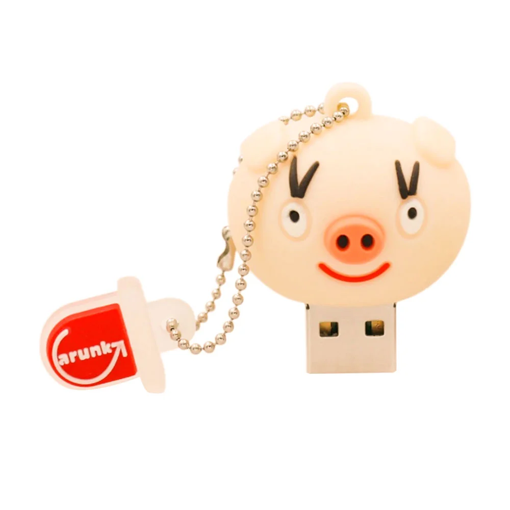 Флешка Резиновая Поросенок Матрос Уайт Pig Sailor White Q458 розовый 1 Гб - фото 3