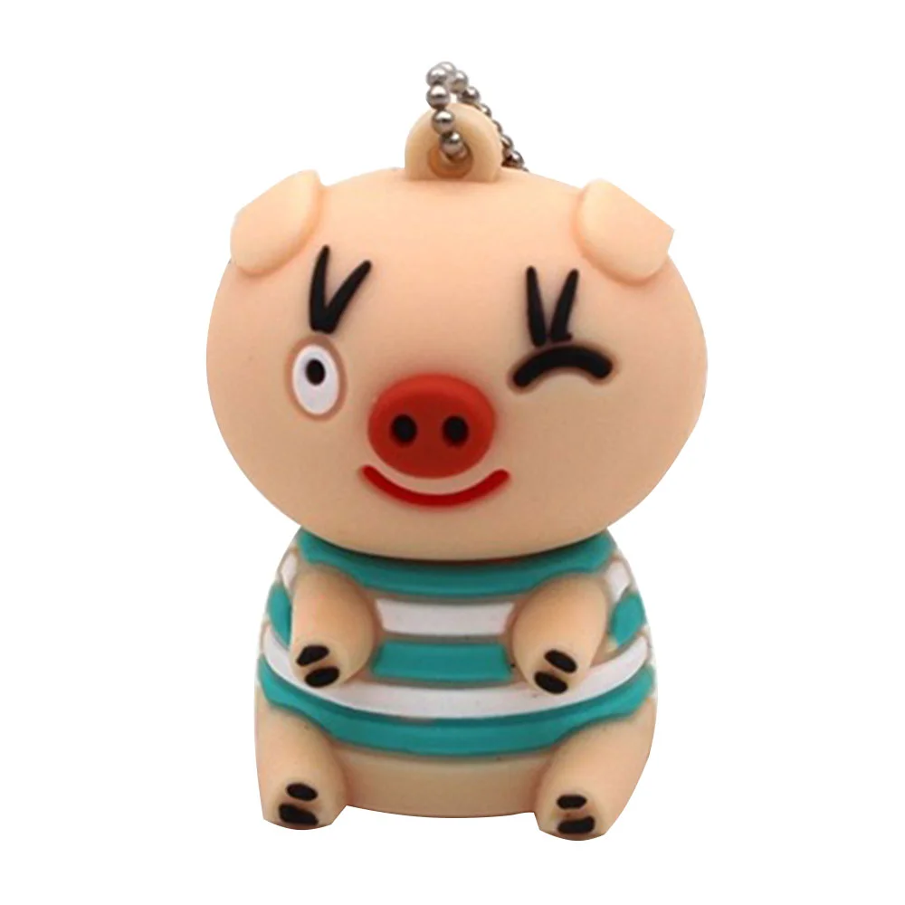Флешка Резиновая Поросенок Матрос Грей Pig Sailor Gray Q458 розовый 32 Гб - фото 1