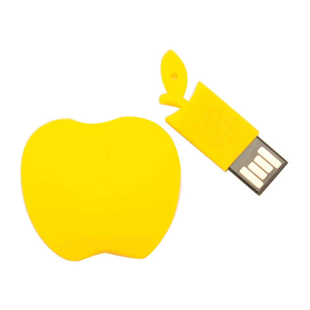 Флешка Силиконовая Яблоко Apple V464 желтый 64 Гб - фото 2