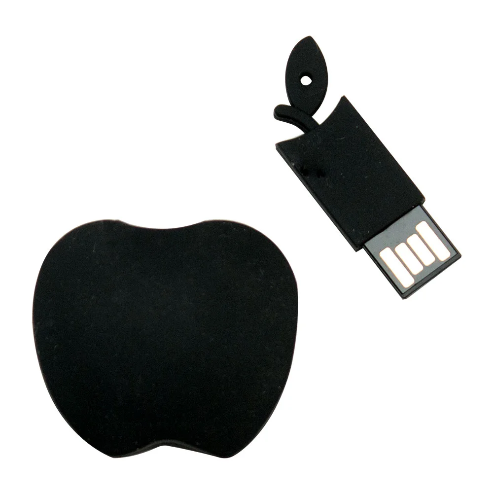 Флешка Силиконовая Яблоко Apple V464 черный 64 Гб - фото 2
