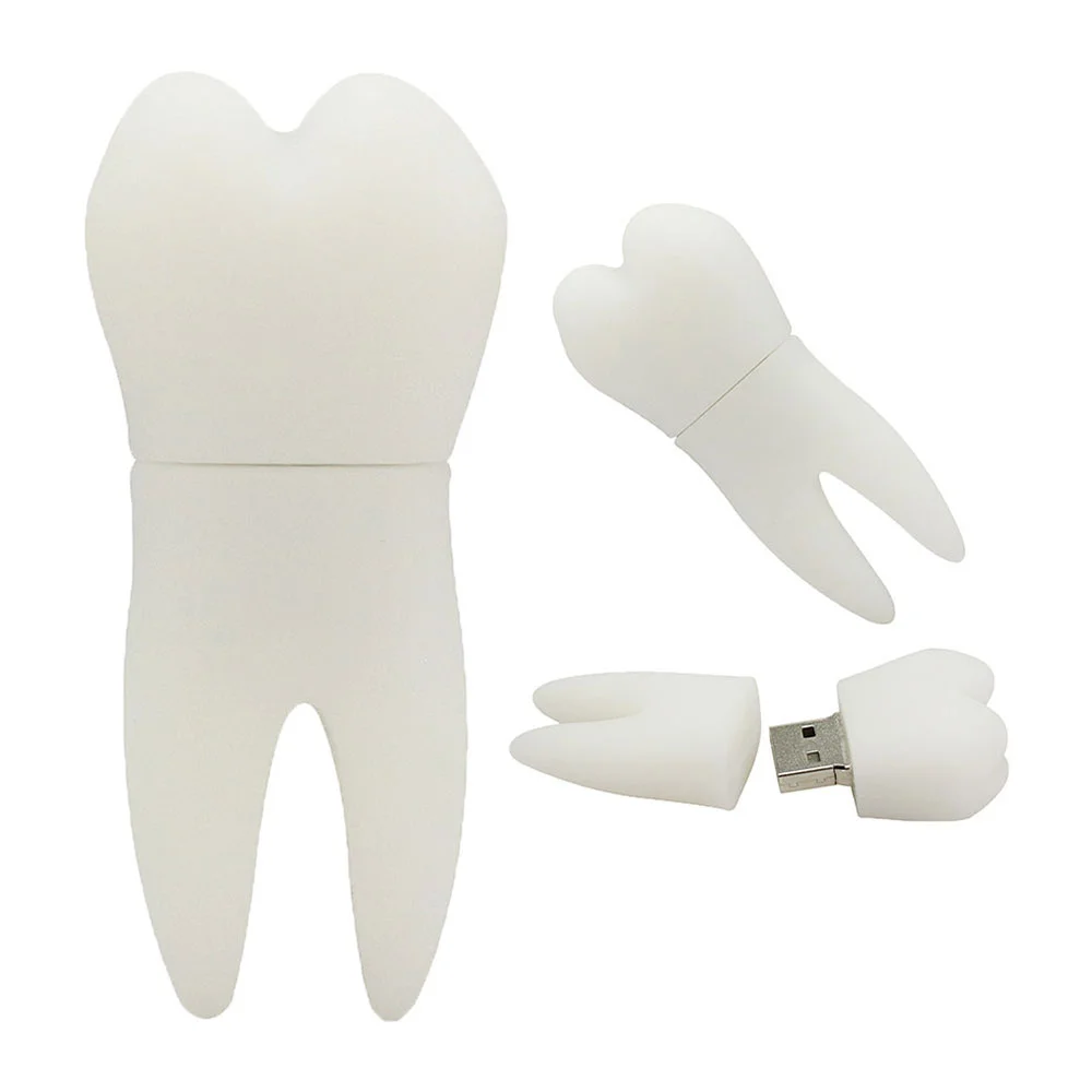 Флешка Резиновая Зуб Tooth Q465 белый 512 Гб - фото 7