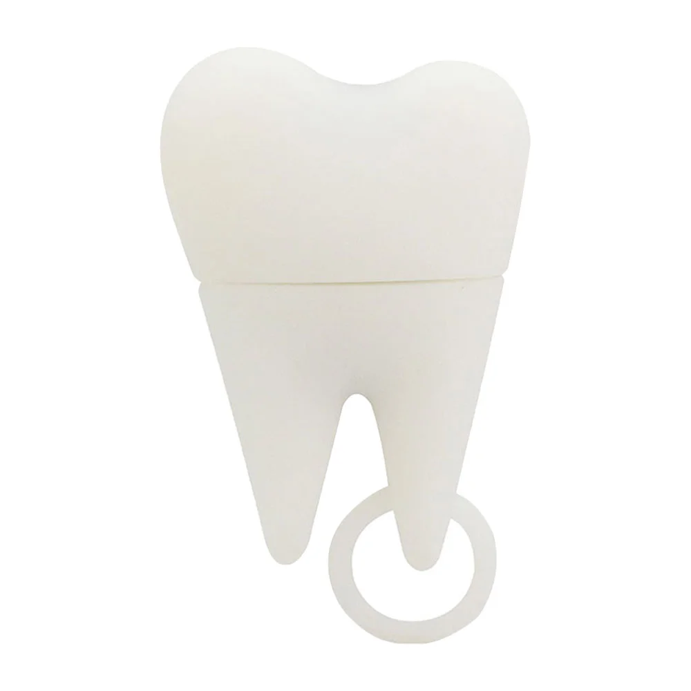 Флешка Силиконовая Зуб Tooth V466 белый 128 Гб 64 Гб