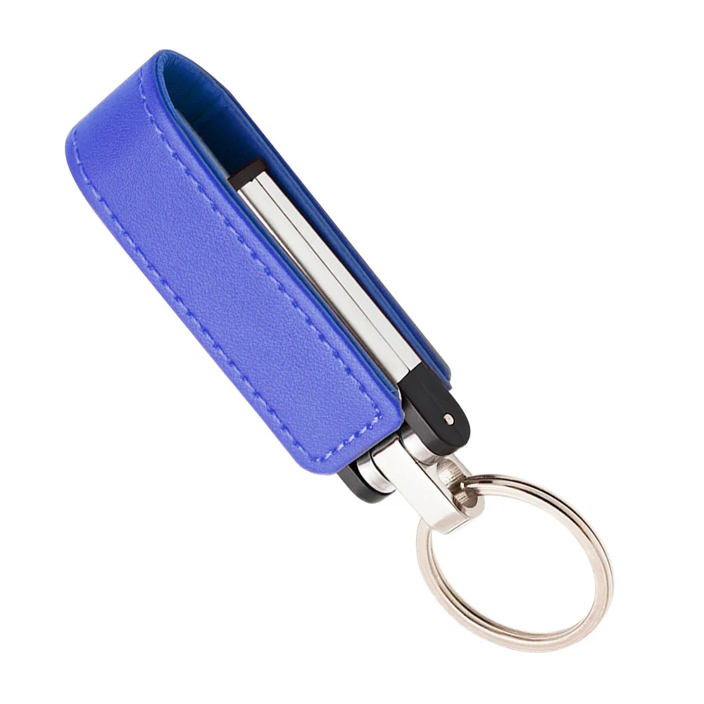Флешка Кожаная Эласма Elasma N467 синий 4 Гб - фото 7