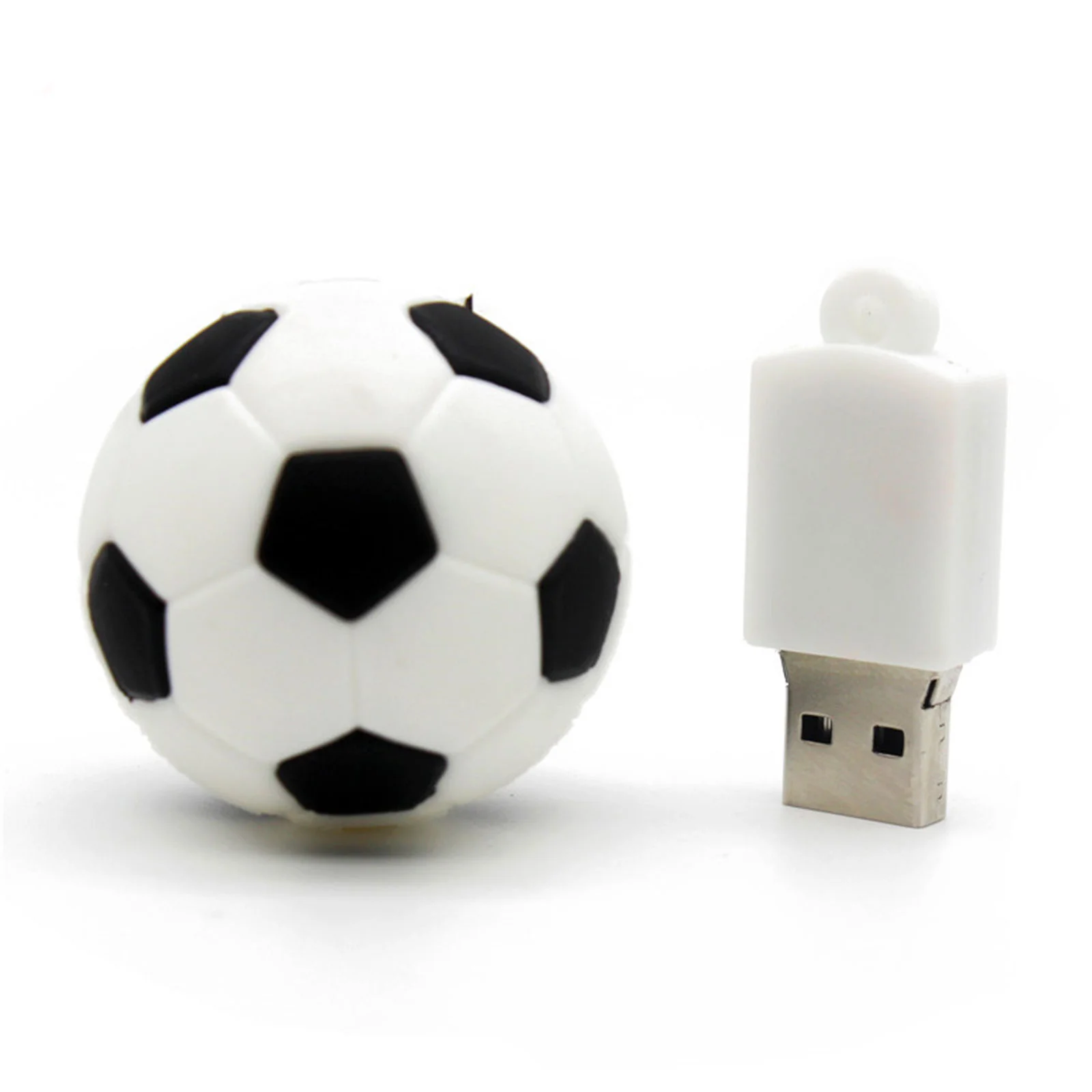 Флешка Резиновая Футбольный Мяч Soccer Ball Q485 черный-белый 32 Гб - фото 3
