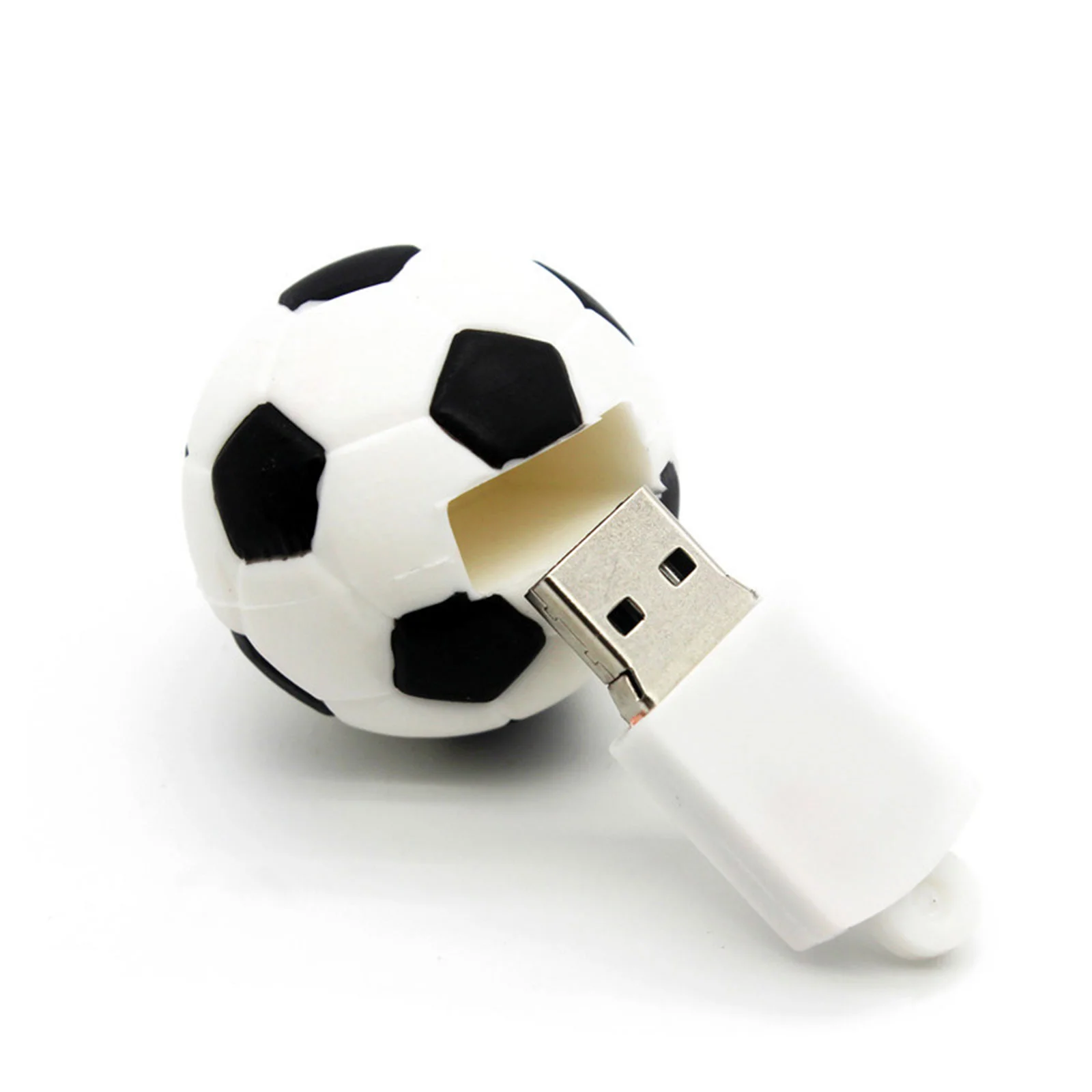 Флешка Резиновая Футбольный Мяч Soccer Ball Q485 черный-белый 2 Гб - фото 6