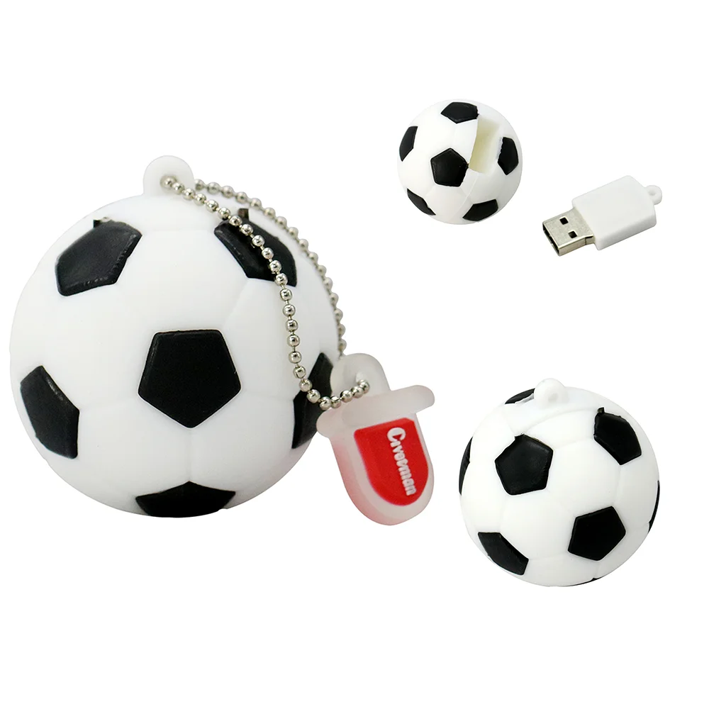 Флешка Резиновая Футбольный Мяч Soccer Ball Q485 черный-белый 512 Гб - фото 8