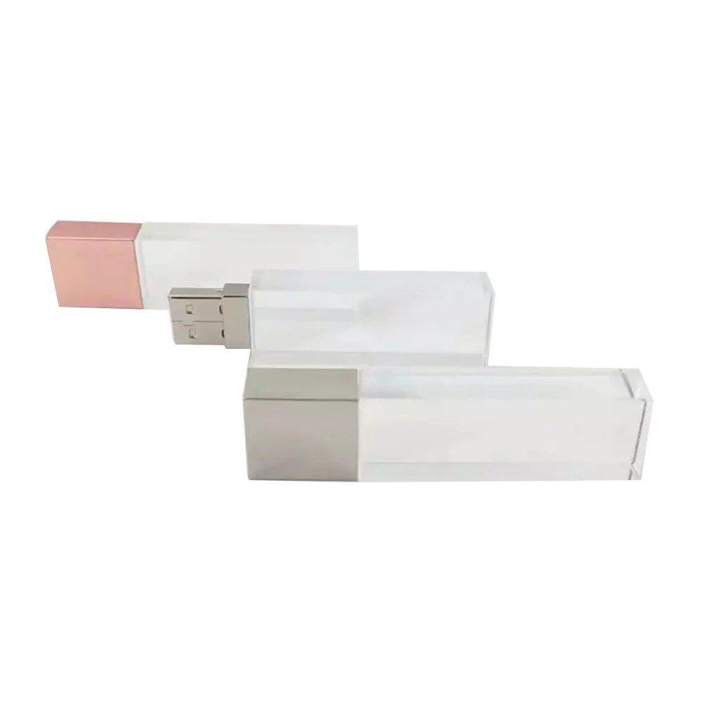 Флешка Стеклянная Кристалл Протос "Crystal Protos" W448 розовый 2 Гб, Прозрачный - фото 2