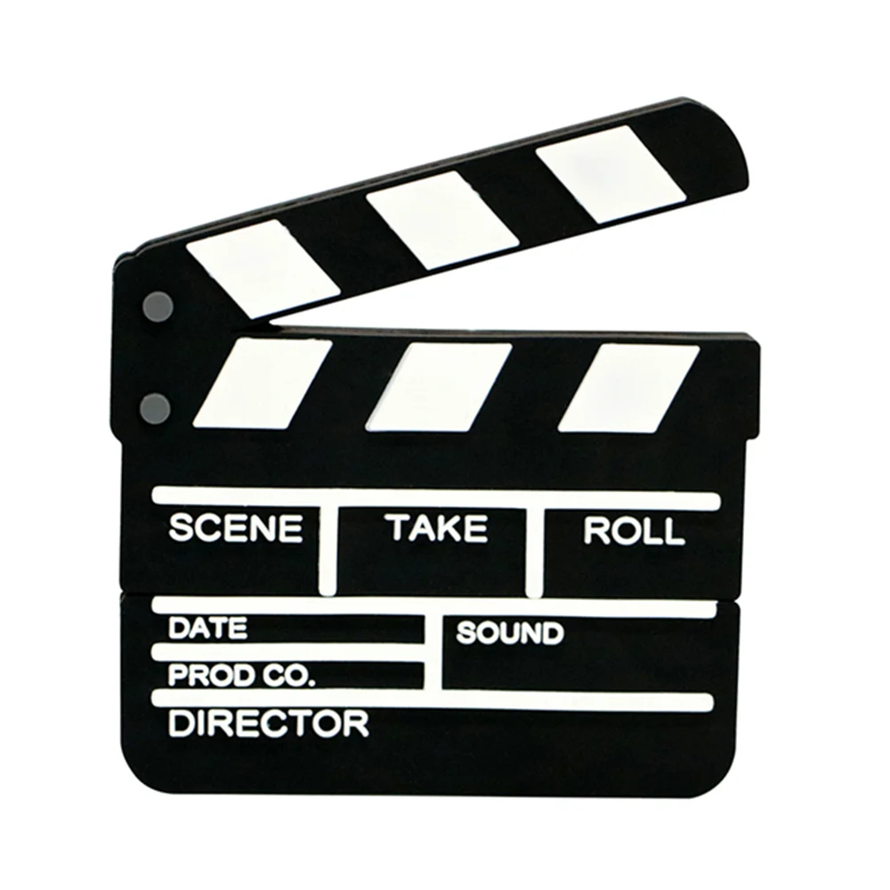 Флешка Резиновая Хлопушка Clapperboard Q137 черный 4 Гб Белый