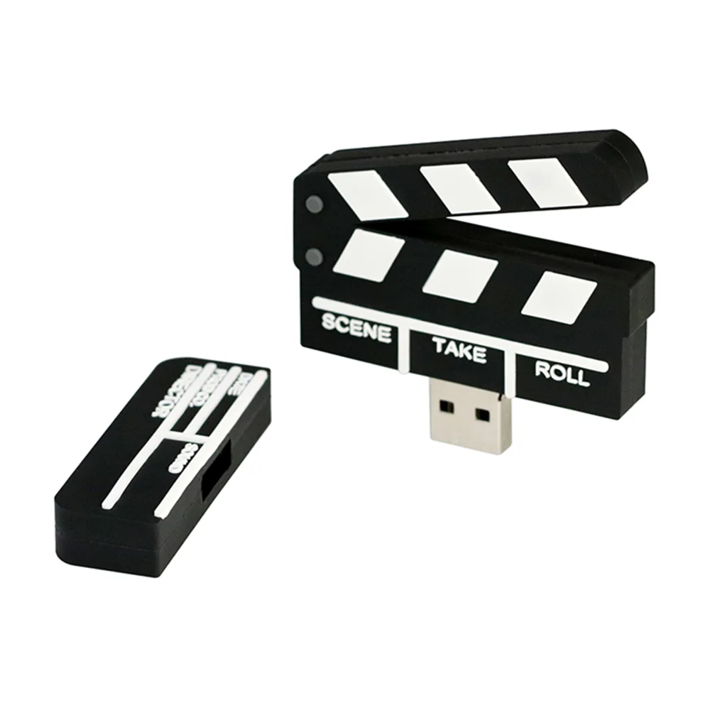 Флешка Резиновая Хлопушка Clapperboard Q137 черный 32 Гб Белый - фото 2