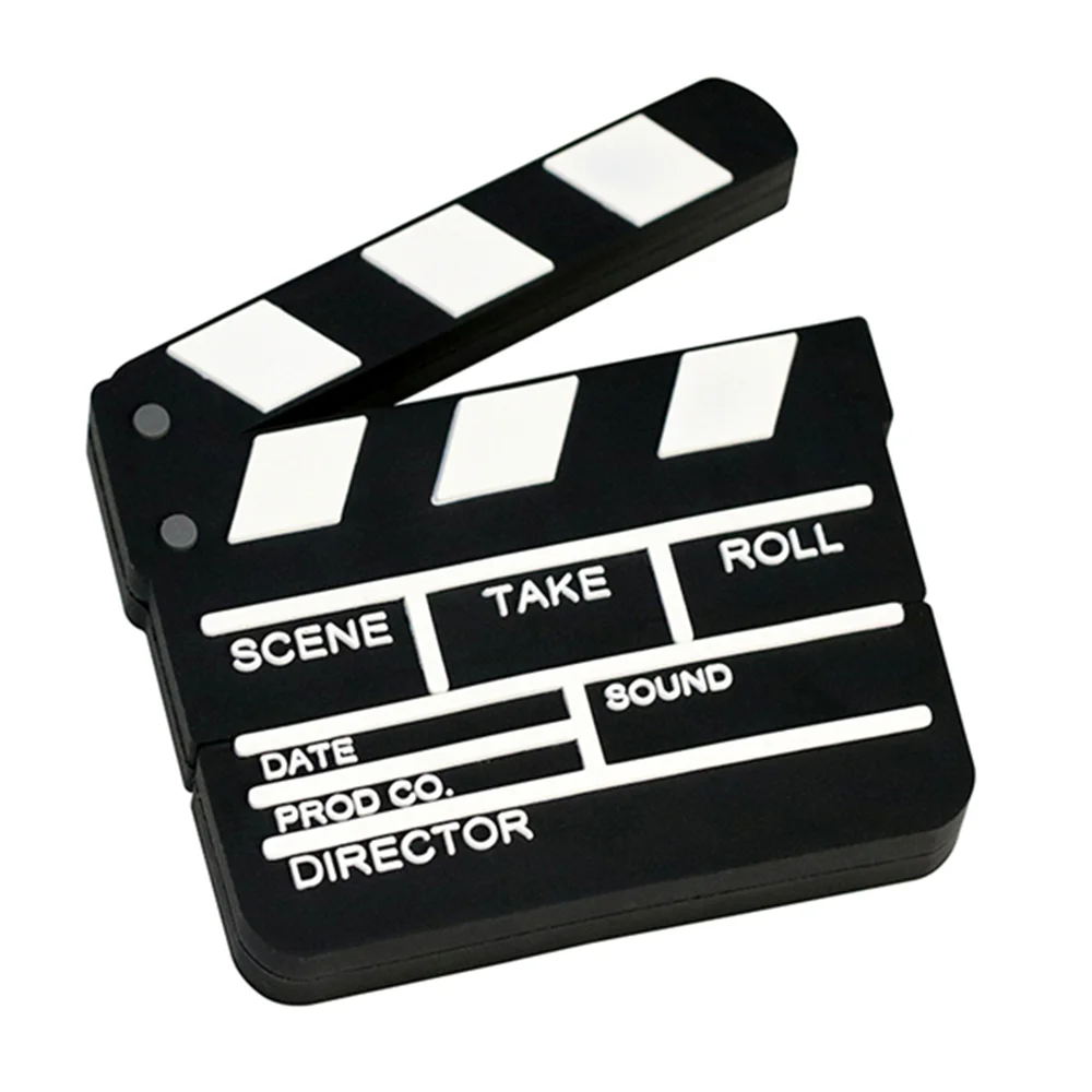 Флешка Резиновая Хлопушка Clapperboard Q137 черный 64 Гб Белый - фото 3