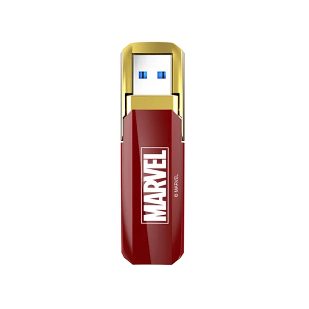 Флешка Металлическая Железный человек Марвел Iron Man Marvel R513 красный 8 Гб Золотой - фото 4