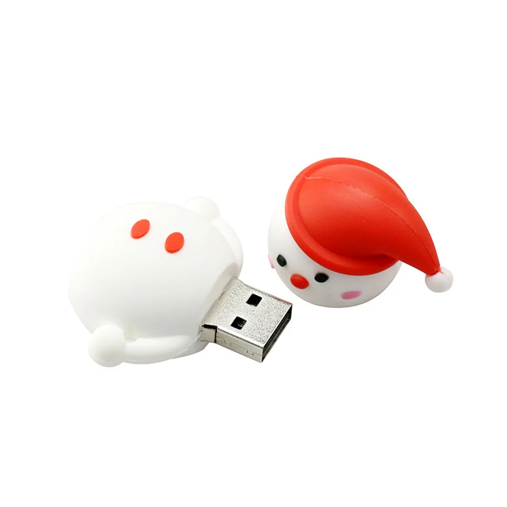 Флешка Резиновая Снеговик Буви SnowMan Buwi Q599 белый 8 Гб - фото 4