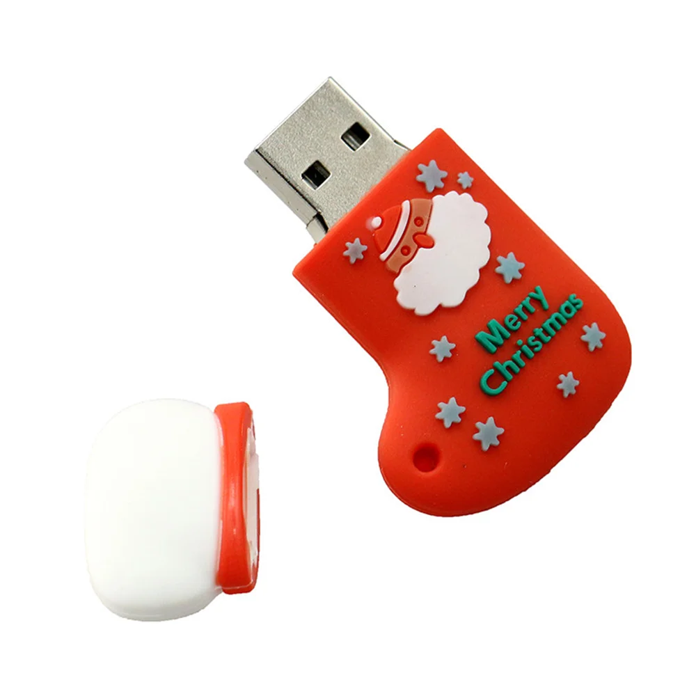 Флешка Резиновая Новогодний носок Christmas sock Q596 красный 16 Гб - фото 10