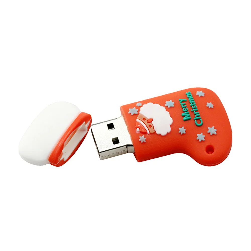 Флешка Резиновая Новогодний носок Christmas sock Q596 красный 16 Гб - фото 9