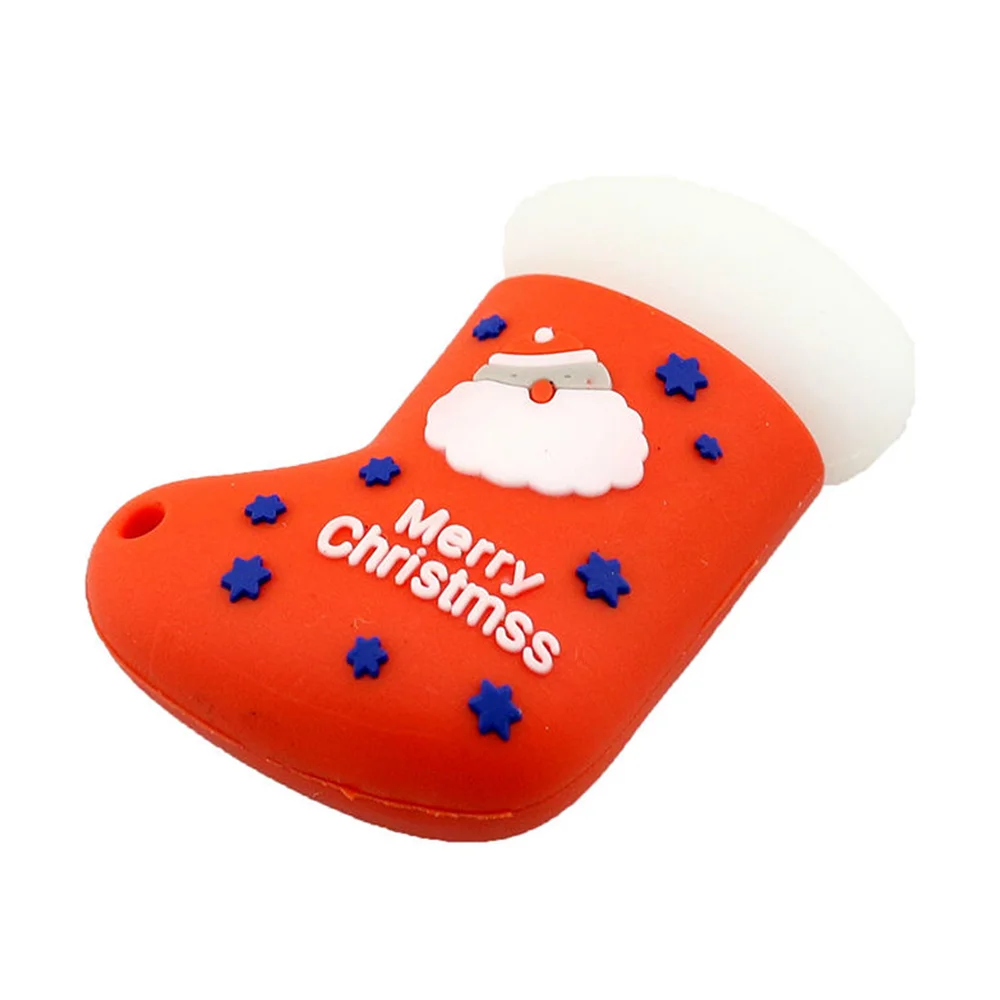 Флешка Резиновая Новогодний носок Christmas sock Q596 красный 64 Гб - фото 4