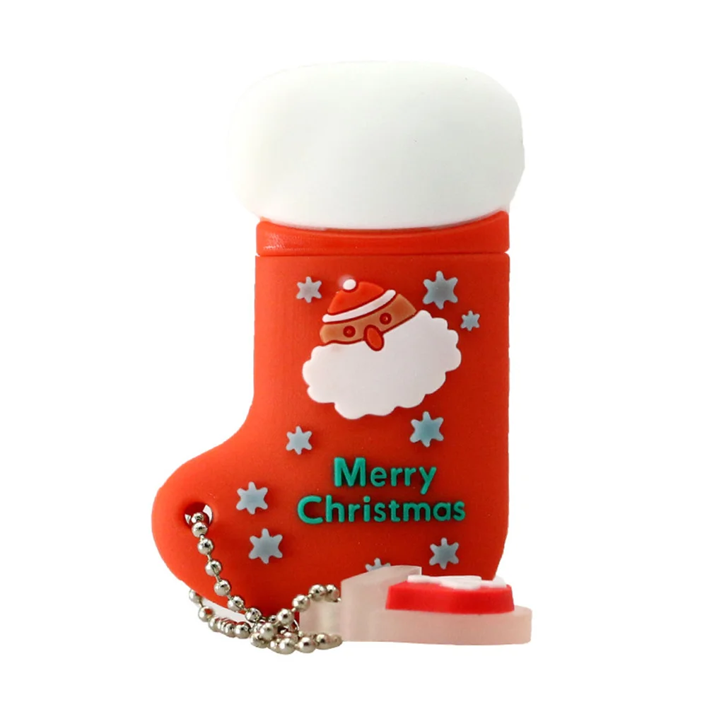 Флешка Резиновая Новогодний носок Christmas sock Q596 красный 64 Гб - фото 6