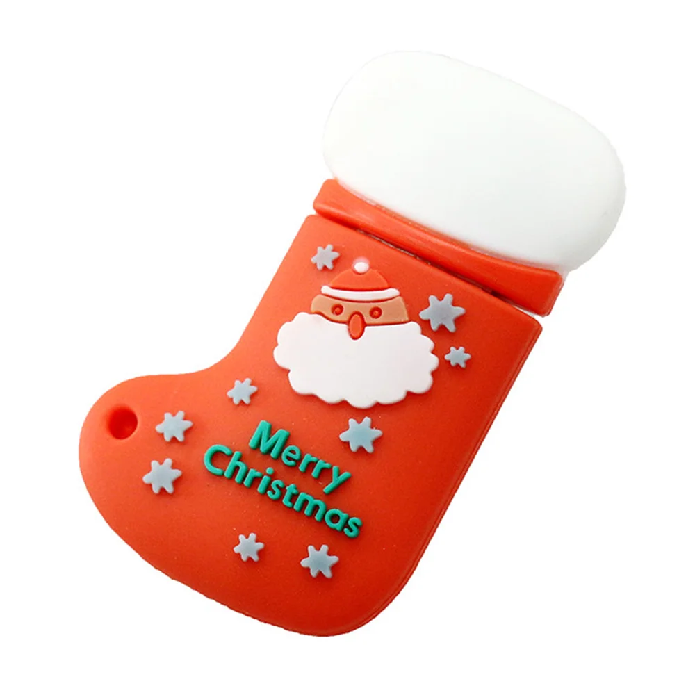 Флешка Резиновая Новогодний носок Christmas sock Q596 красный 64 Гб - фото 7