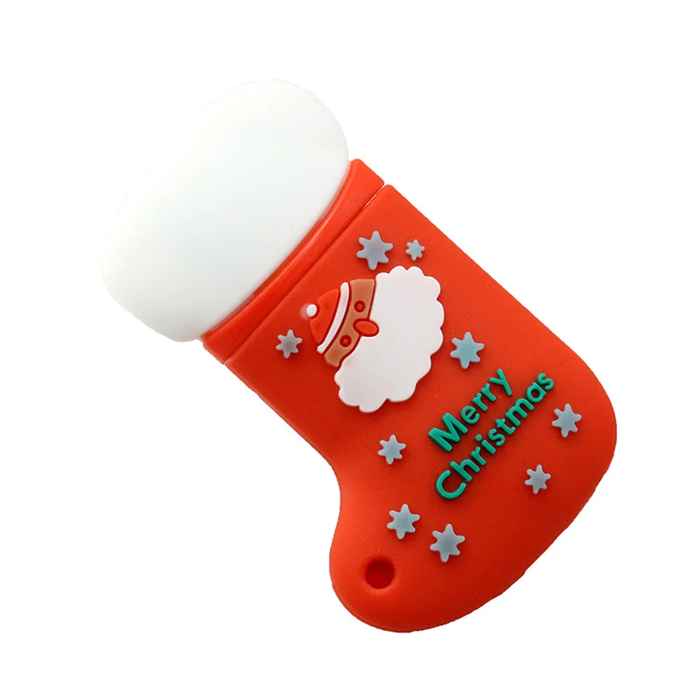 Флешка Резиновая Новогодний носок Christmas sock Q596 красный 128 Гб - фото 8