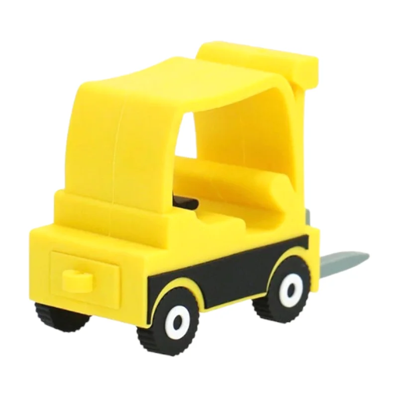 Флешка Резиновая Погрузчик Loader Q501 желтый 64 Гб - фото 4