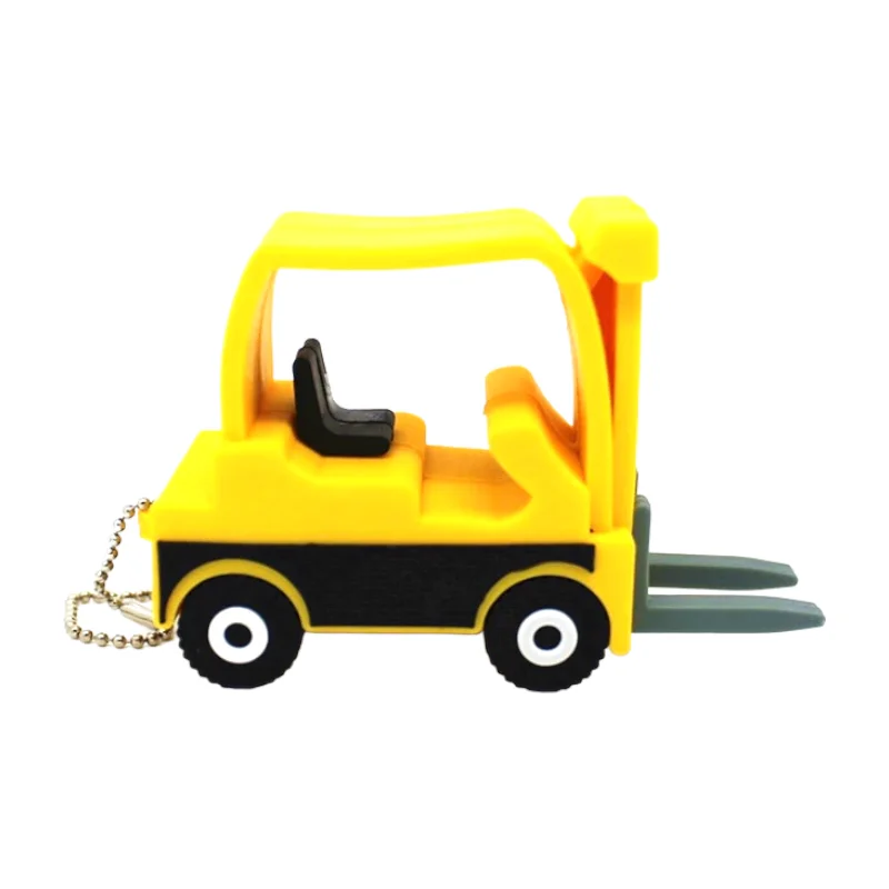 Флешка Резиновая Погрузчик Loader Q501 желтый 256 Гб - фото 1