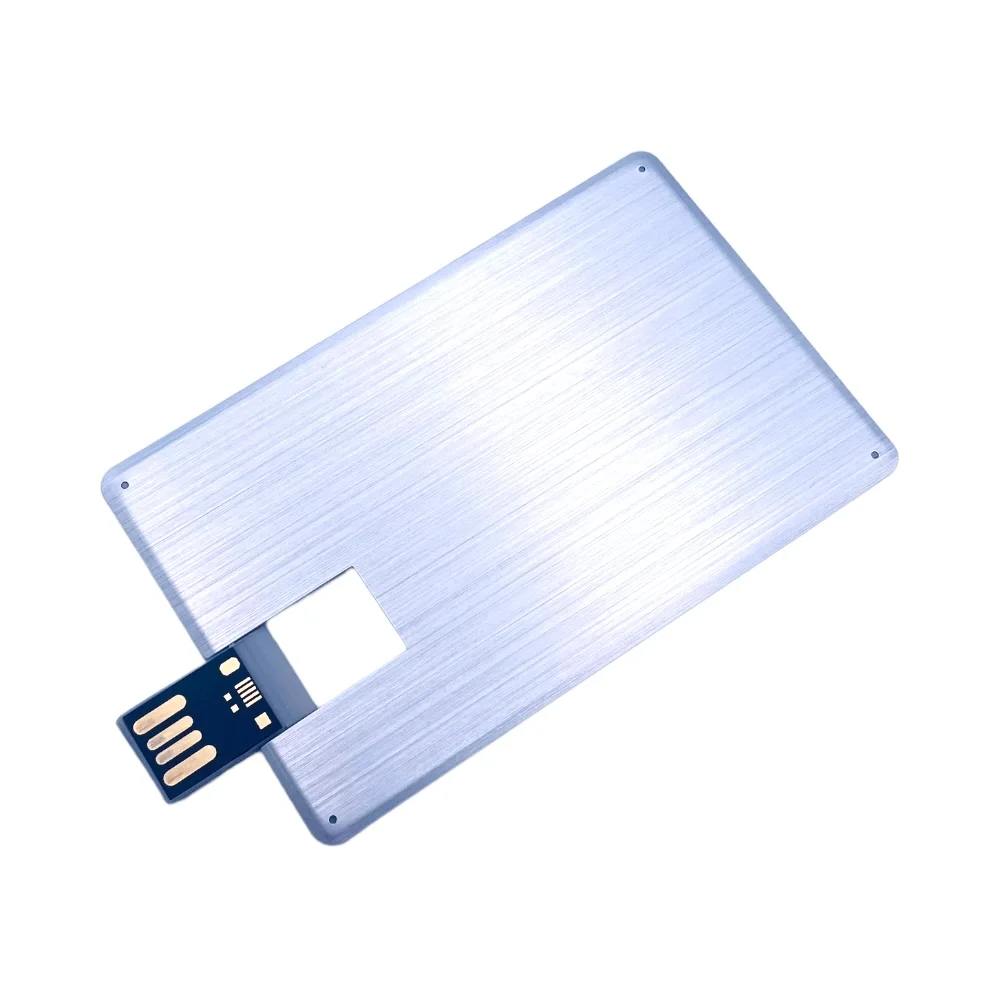 Флешка Металлическая Визитка Лайт Visit Card Light R508 серебристый 64 Гб - фото 2