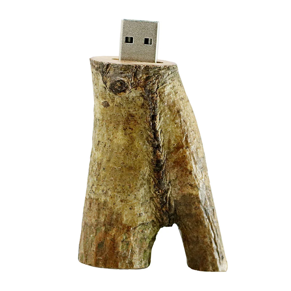 Флешка Деревянная Ветка Branch Wood F47 Бежевый - фото 10