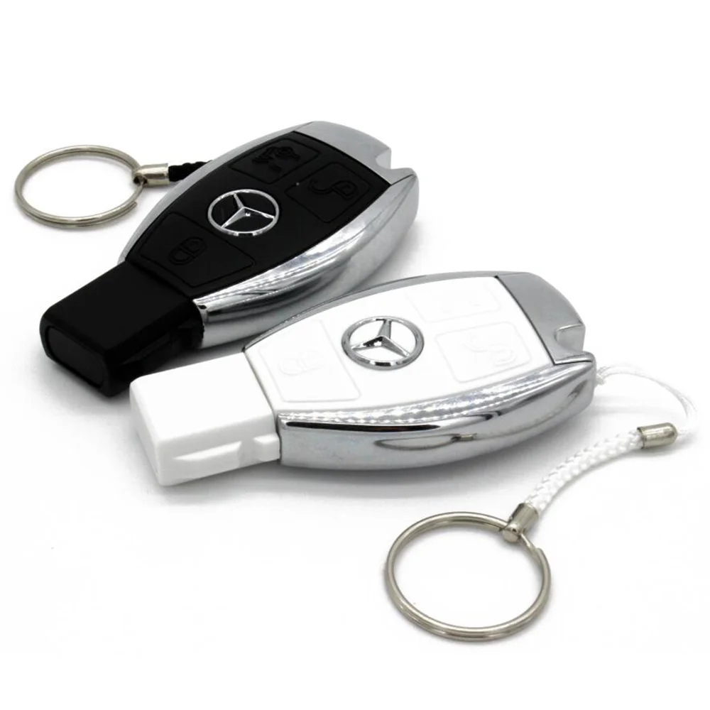 Флешка Пластиковая Автомобильный ключ Мерседес Mercedes Benz S57 Белый - фото 4