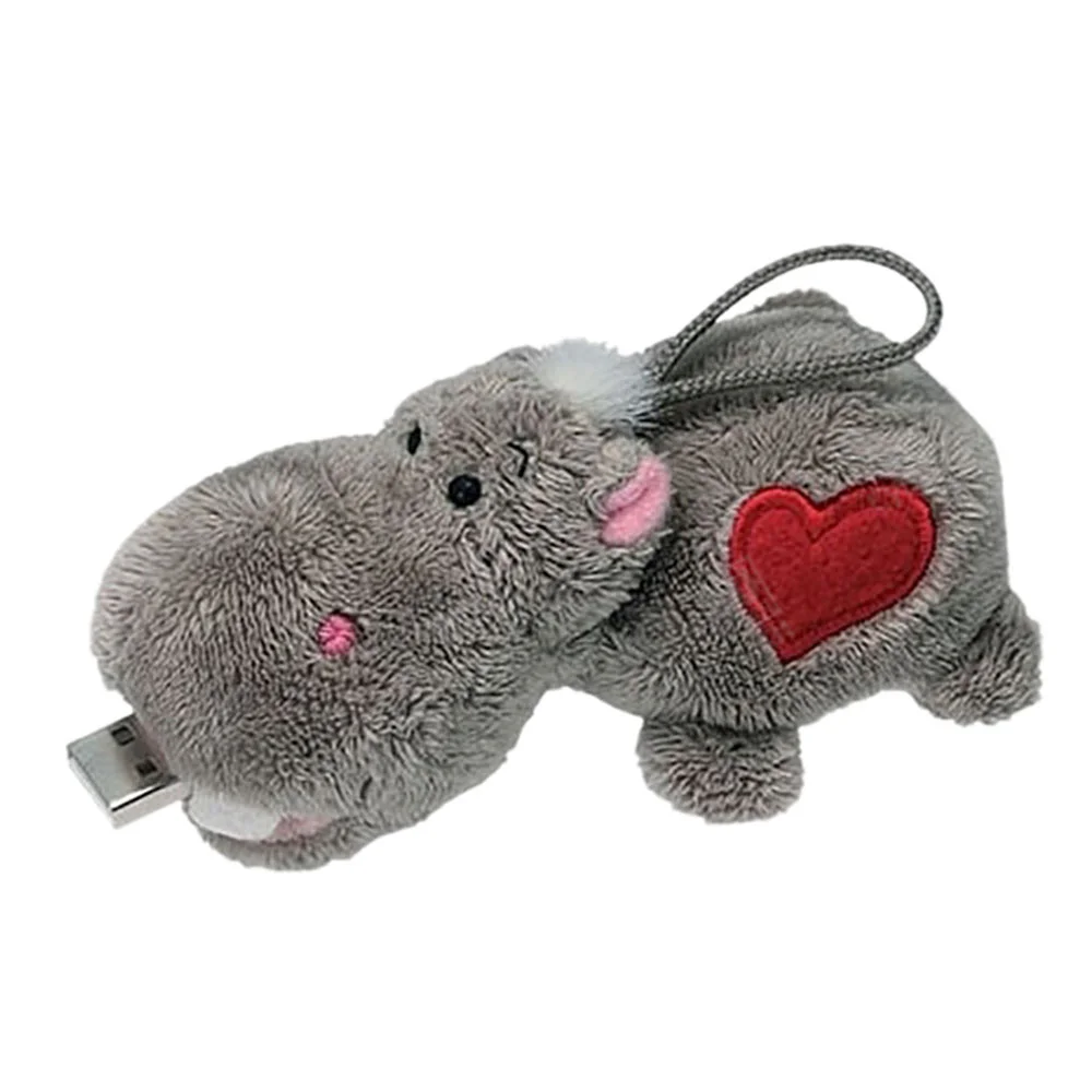 Флешка Тканевая Плюшевый Бегемотик Plush Hippo X71 - фото 1