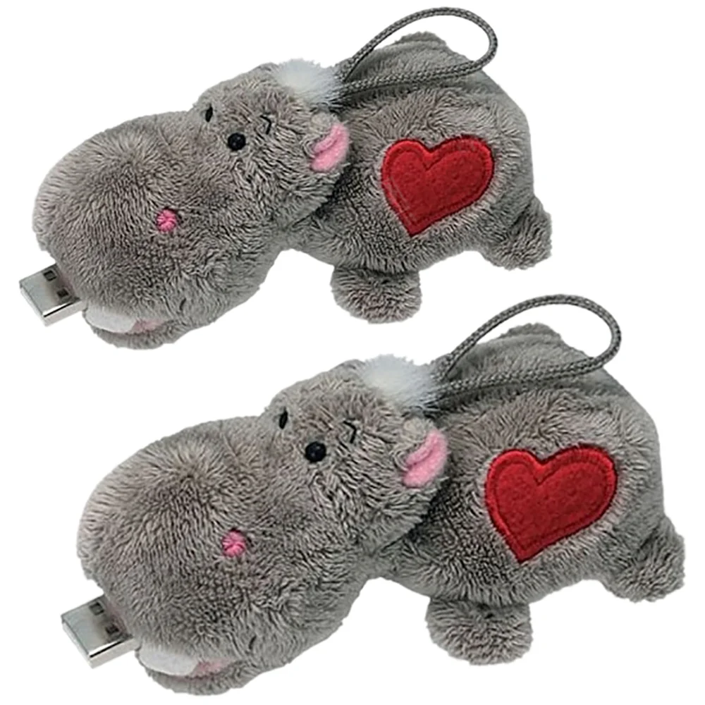 Флешка Тканевая Плюшевый Бегемотик Plush Hippo X71 Красный - фото 2