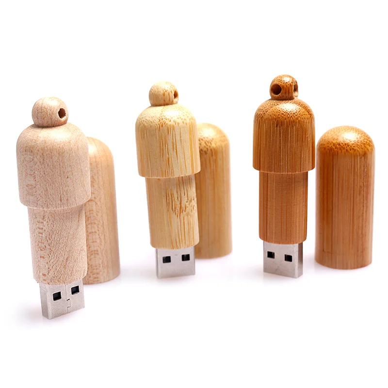 Флешка Деревянная Цилиндр Cylinder Stick F92 Бежевый - фото 5
