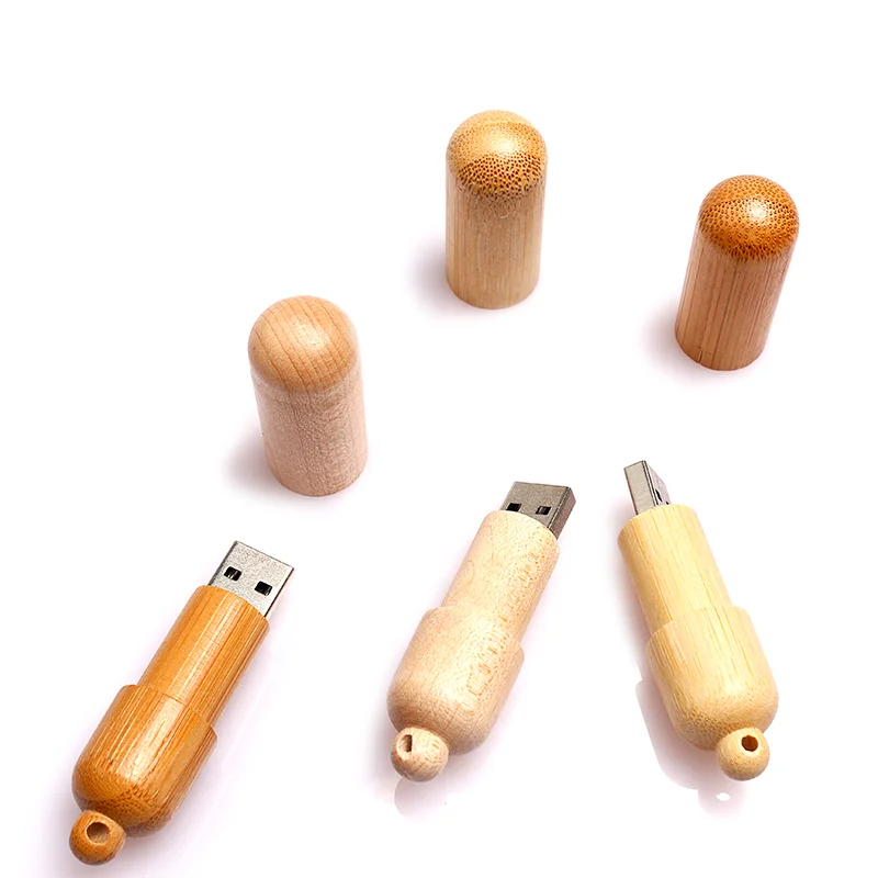 Флешка Деревянная Цилиндр Cylinder Stick F92 Бежевый - фото 6