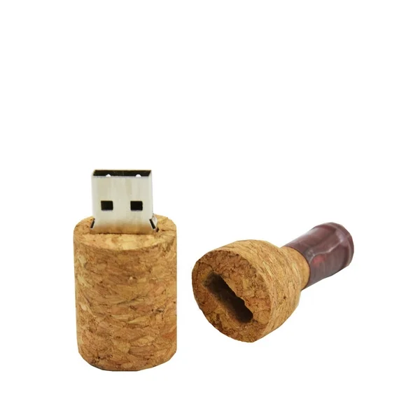 Флешка Деревянная Бутылка Вина Bottle Wine F93 Бежевый - фото 2