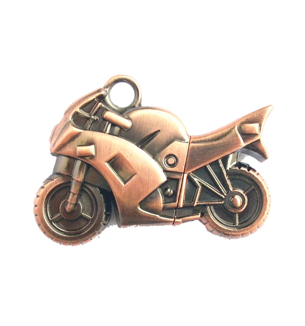 Флешка Металлическая Мотоцикл Motorcycle R95 Бронзовый - фото 3