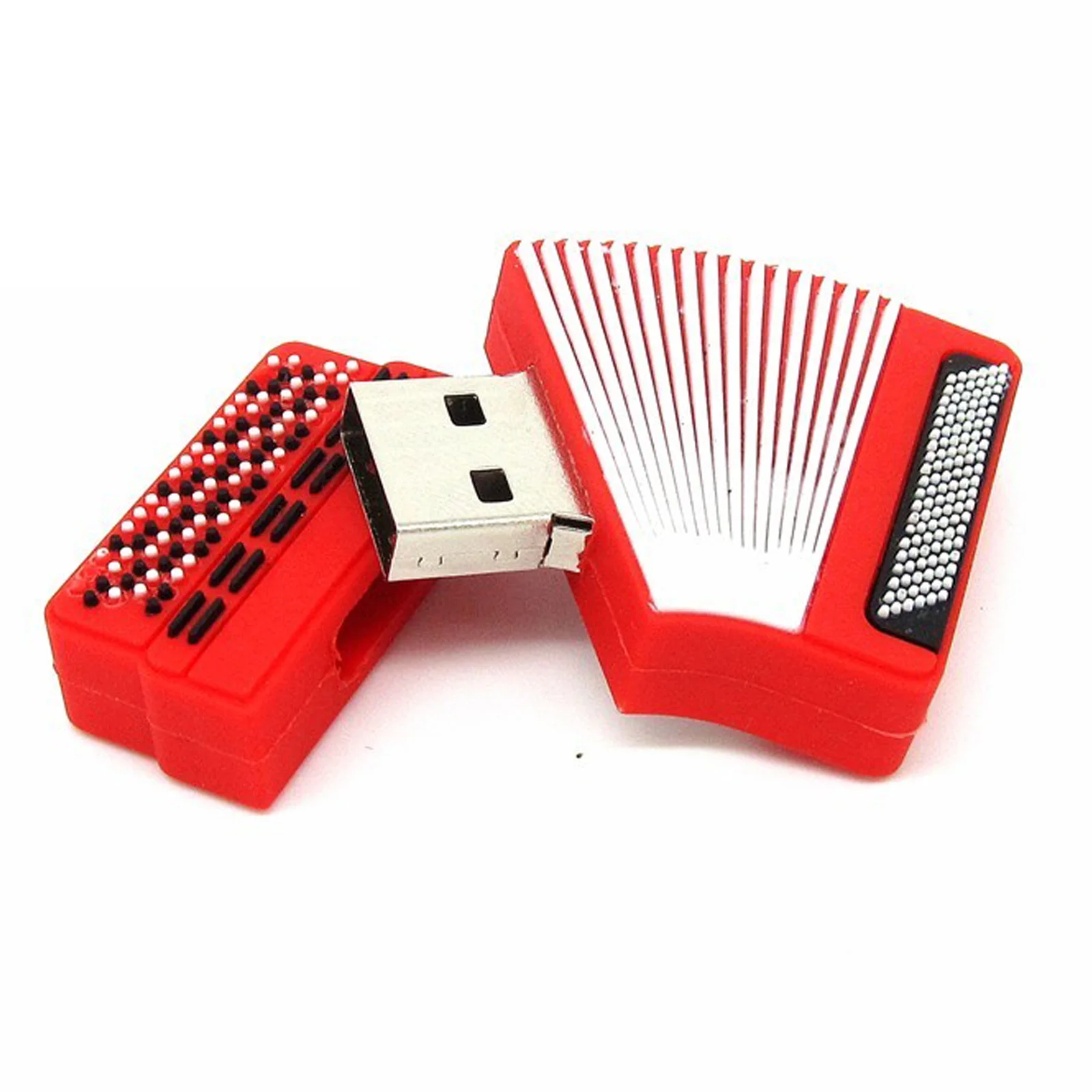 Флешка Резиновая Аккордеон Accordion Q147 Белый - фото 1