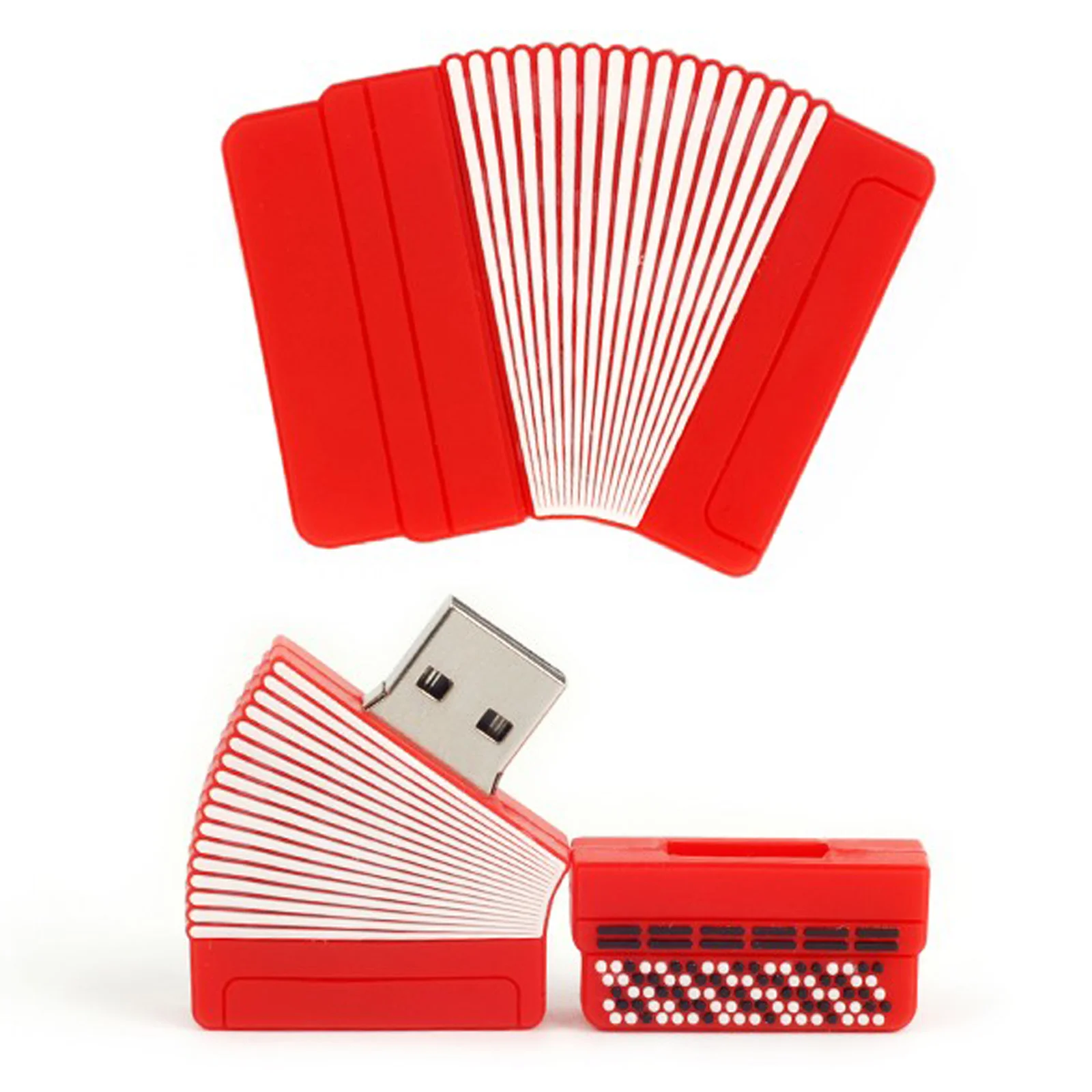 Флешка Резиновая Аккордеон Accordion Q147 Белый - фото 4