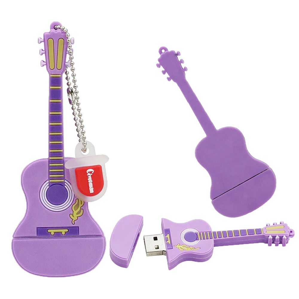 Флешка Резиновая Гитара Guitar Q148 Коричневый - фото 4