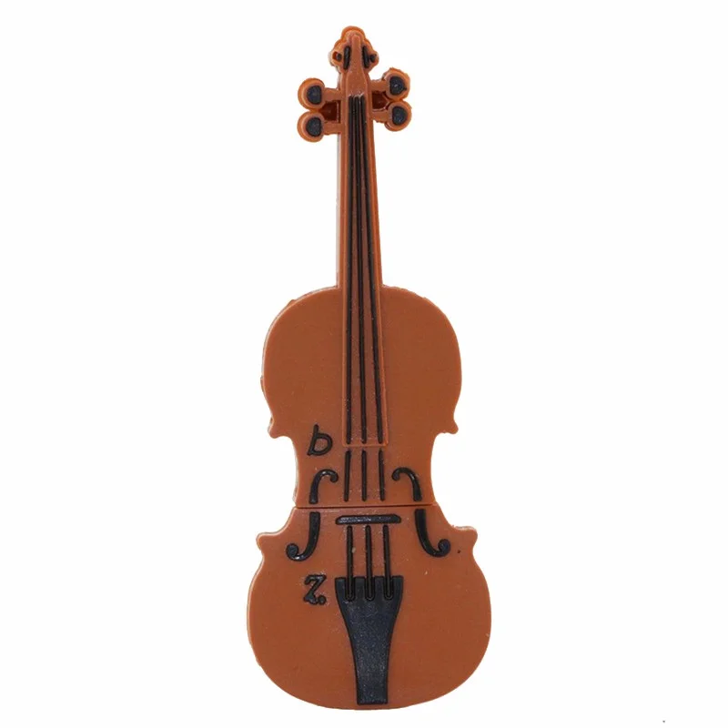 Флешка Резиновая Скрипка Violin Q149 Коричневый - фото 1