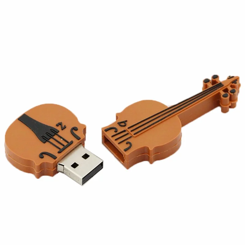 Флешка Резиновая Скрипка Violin Q149 Коричневый - фото 7