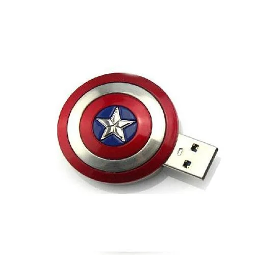 Флешка Металлическая Щит Капитан Америка Captain America Shield R189 Белый - фото 2