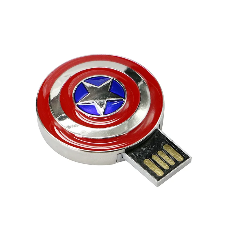 Флешка Металлическая Щит Капитан Америка Captain America Shield R189 Белый - фото 3