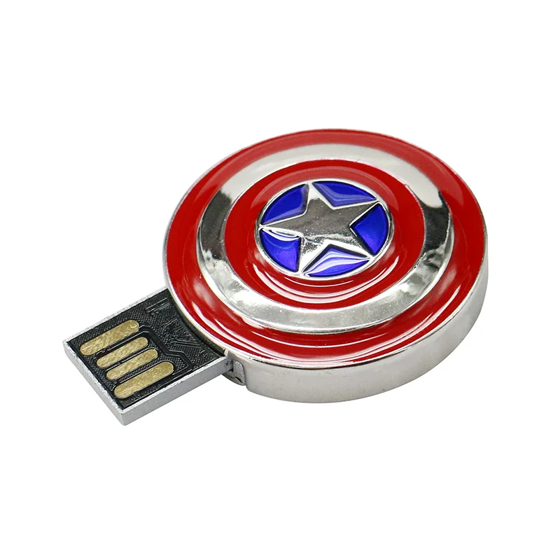 Флешка Металлическая Щит Капитан Америка Captain America Shield R189 Белый - фото 5