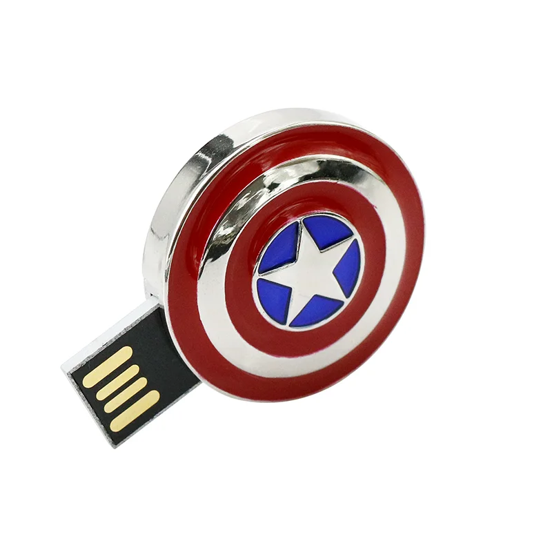 Флешка Металлическая Щит Капитан Америка Captain America Shield R189 Белый - фото 6