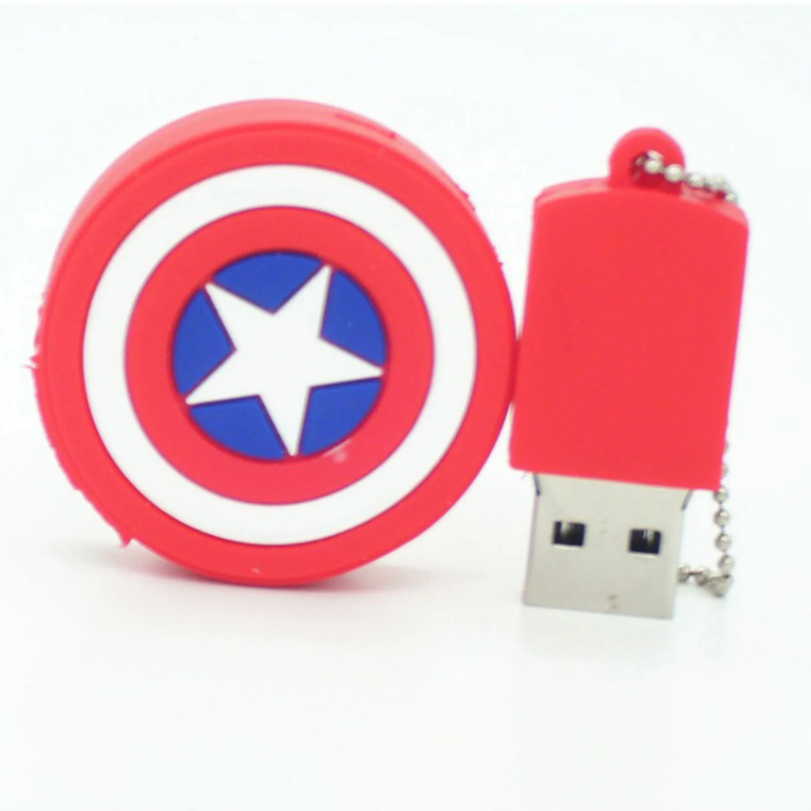 Флешка Резиновая Щит Капитан Америка Captain America Shield Q190 Белый - фото 10
