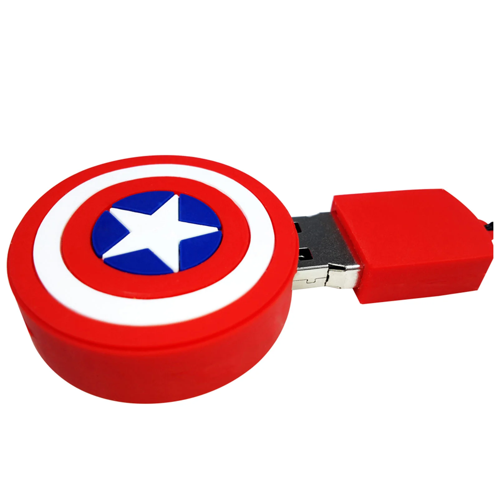 Флешка Резиновая Щит Капитан Америка Captain America Shield Q190 Белый - фото 2