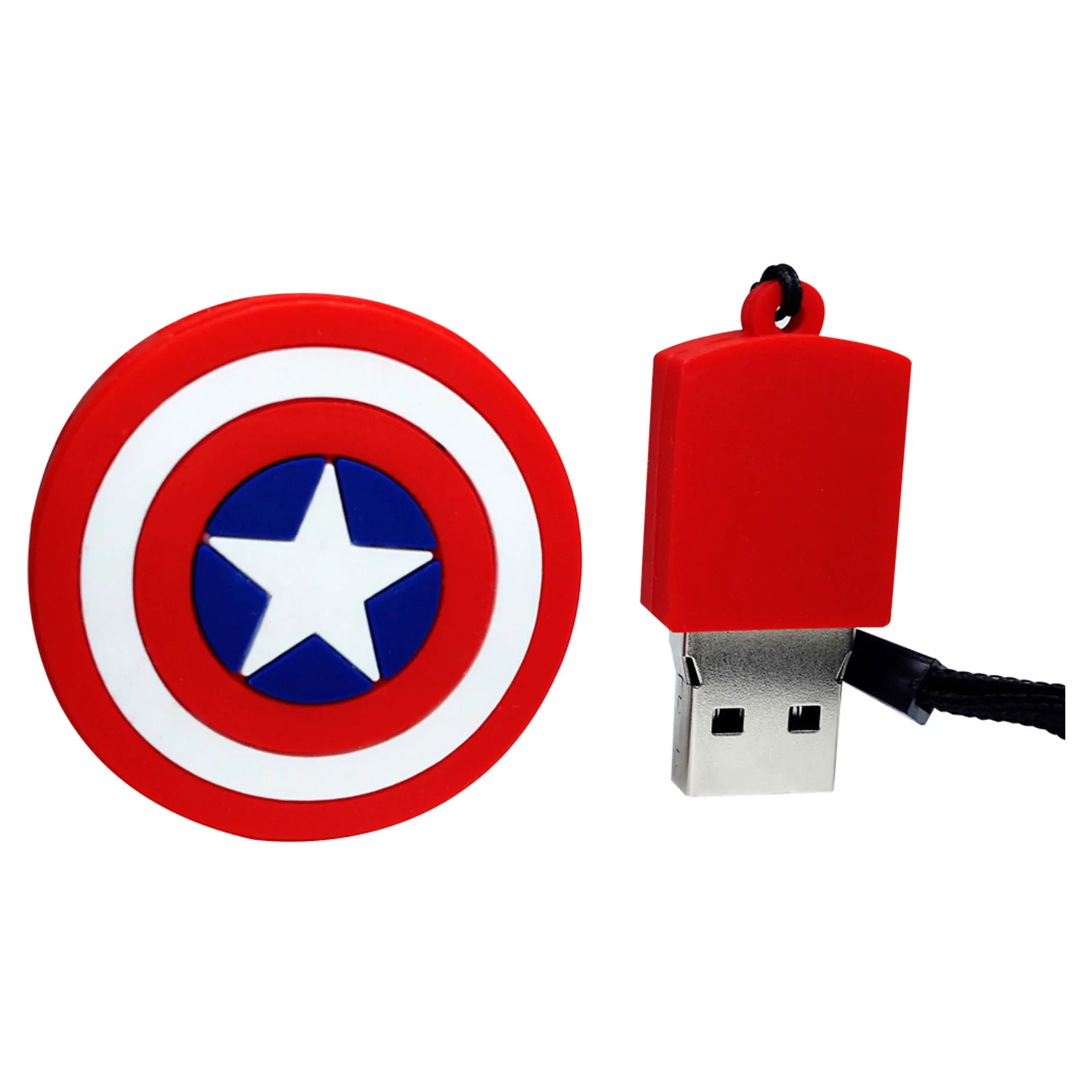 Флешка Резиновая Щит Капитан Америка Captain America Shield Q190 Белый - фото 3