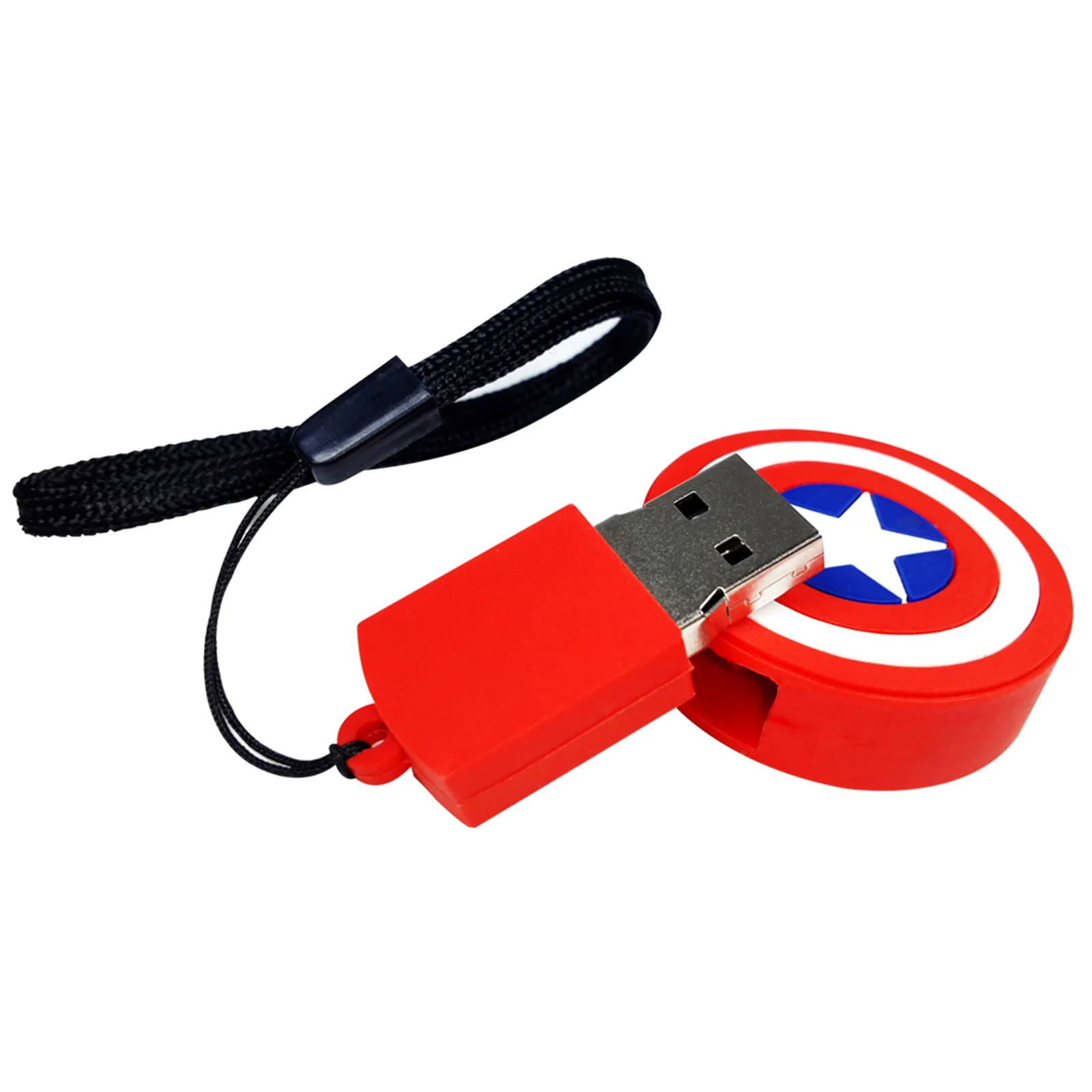 Флешка Резиновая Щит Капитан Америка Captain America Shield Q190 Белый - фото 4