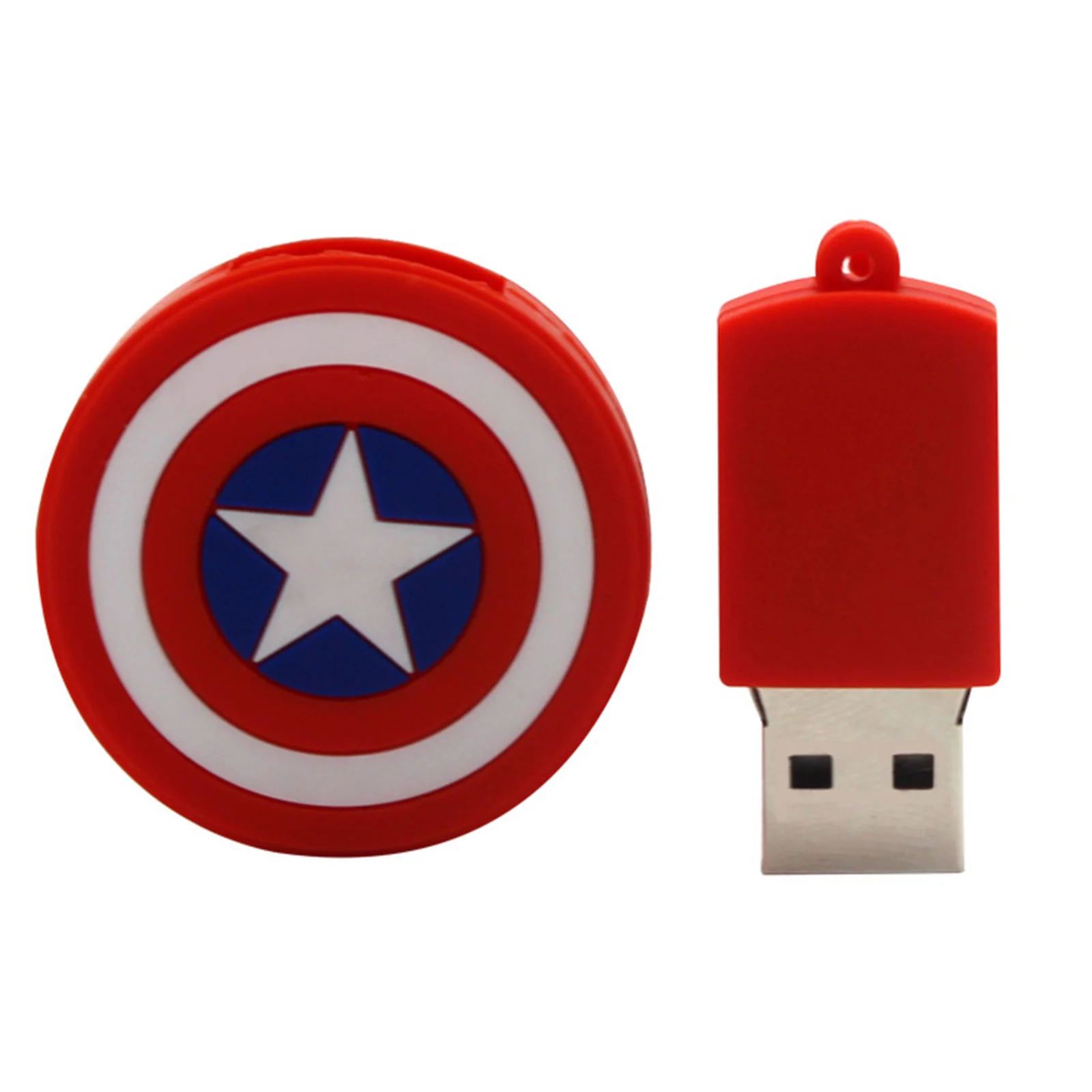 Флешка Резиновая Щит Капитан Америка Captain America Shield Q190 Белый - фото 7