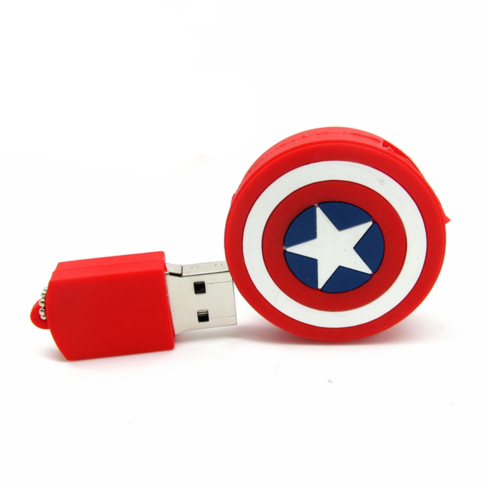 Флешка Резиновая Щит Капитан Америка Captain America Shield Q190 Белый - фото 8