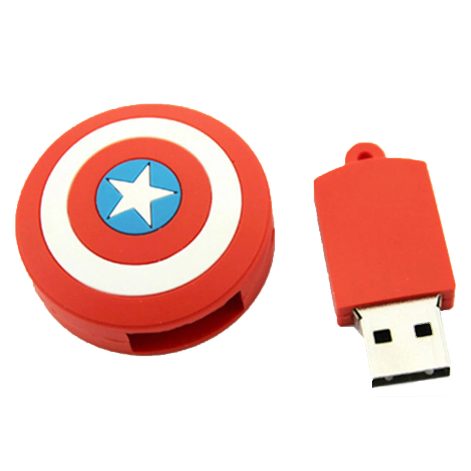 Флешка Резиновая Щит Капитан Америка Captain America Shield Q190 Белый - фото 9