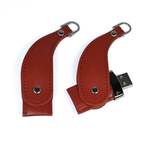 Флешка Кожаная Брелок Поворотный Trinket Swivel N199 Коричневый - фото 2